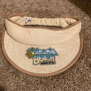 Vintage 1980 Virginia Beach Terry Cloth Sun Visor
